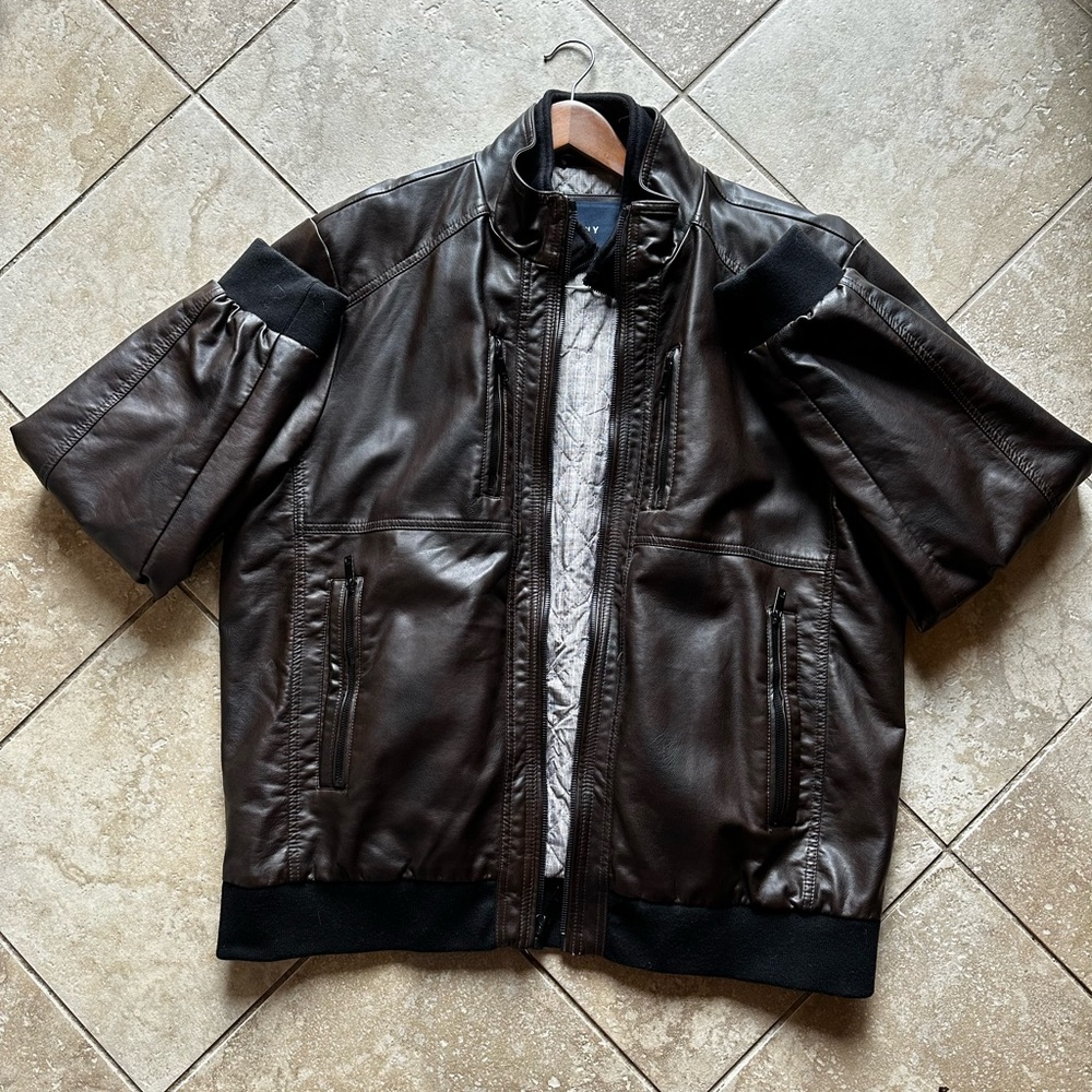 L Brown Leather Jacket